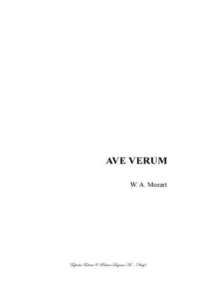 cover image of AVE VERUM--W. A. Mozart--For SATB Choir and Organ